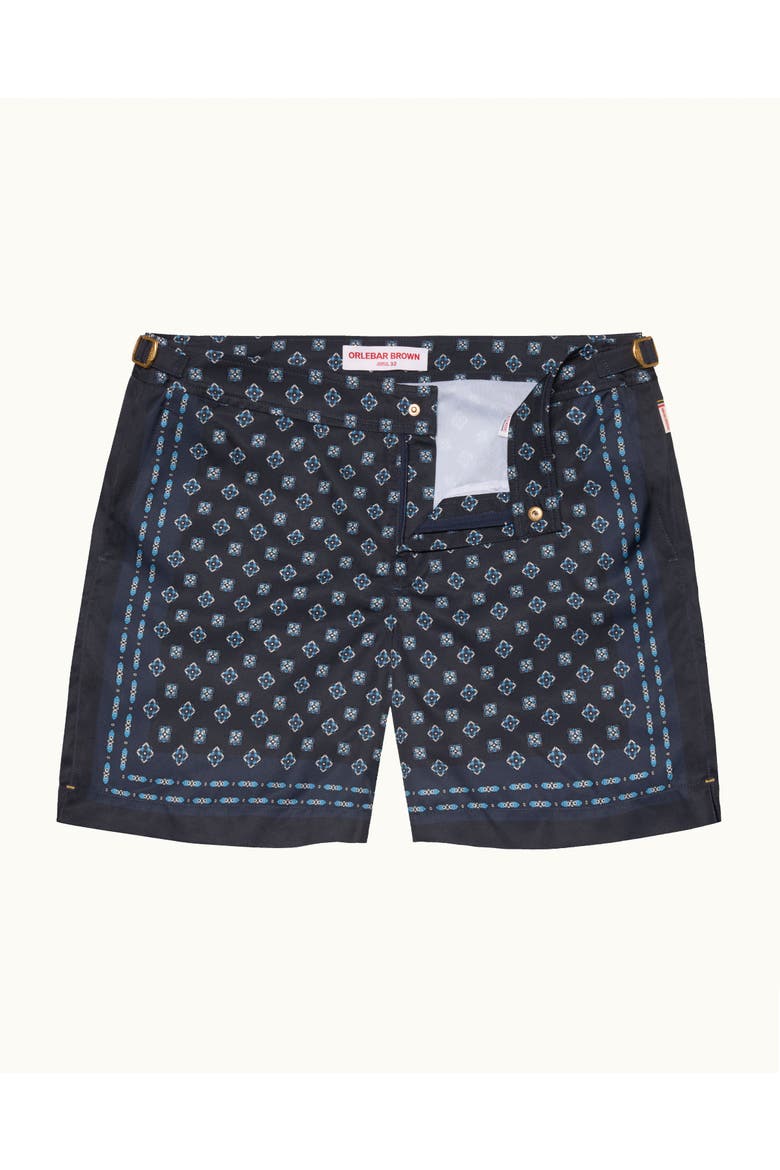 Bulldog Exclusive-Print Mid-Length Swim Shorts, Main, color, NIGHT IRIS