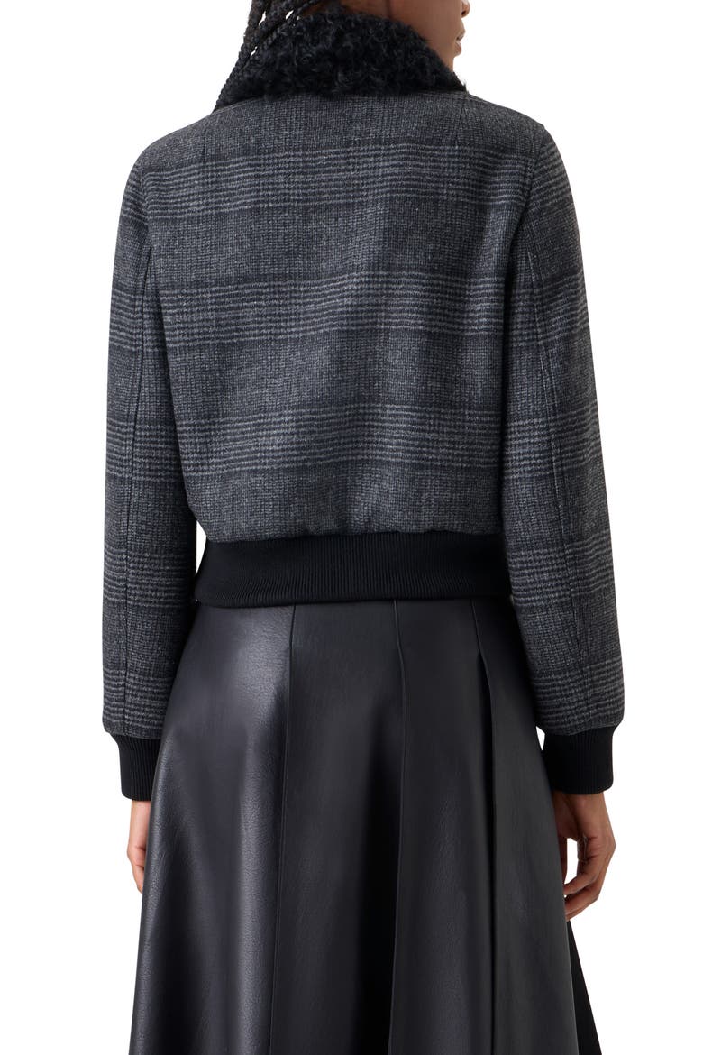 Kalla Wool Bomber Jacket, Alternate, color, CHARCOAL-BLACK