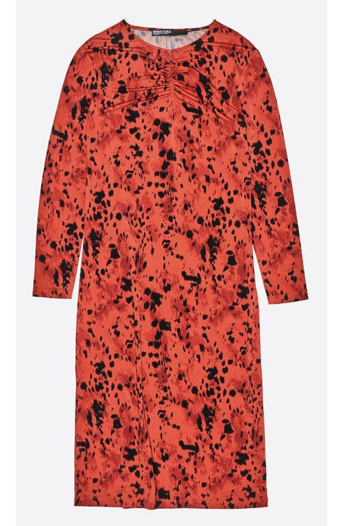 Bimba Y Lola Lynx Gathered Neckline Dress In Brown