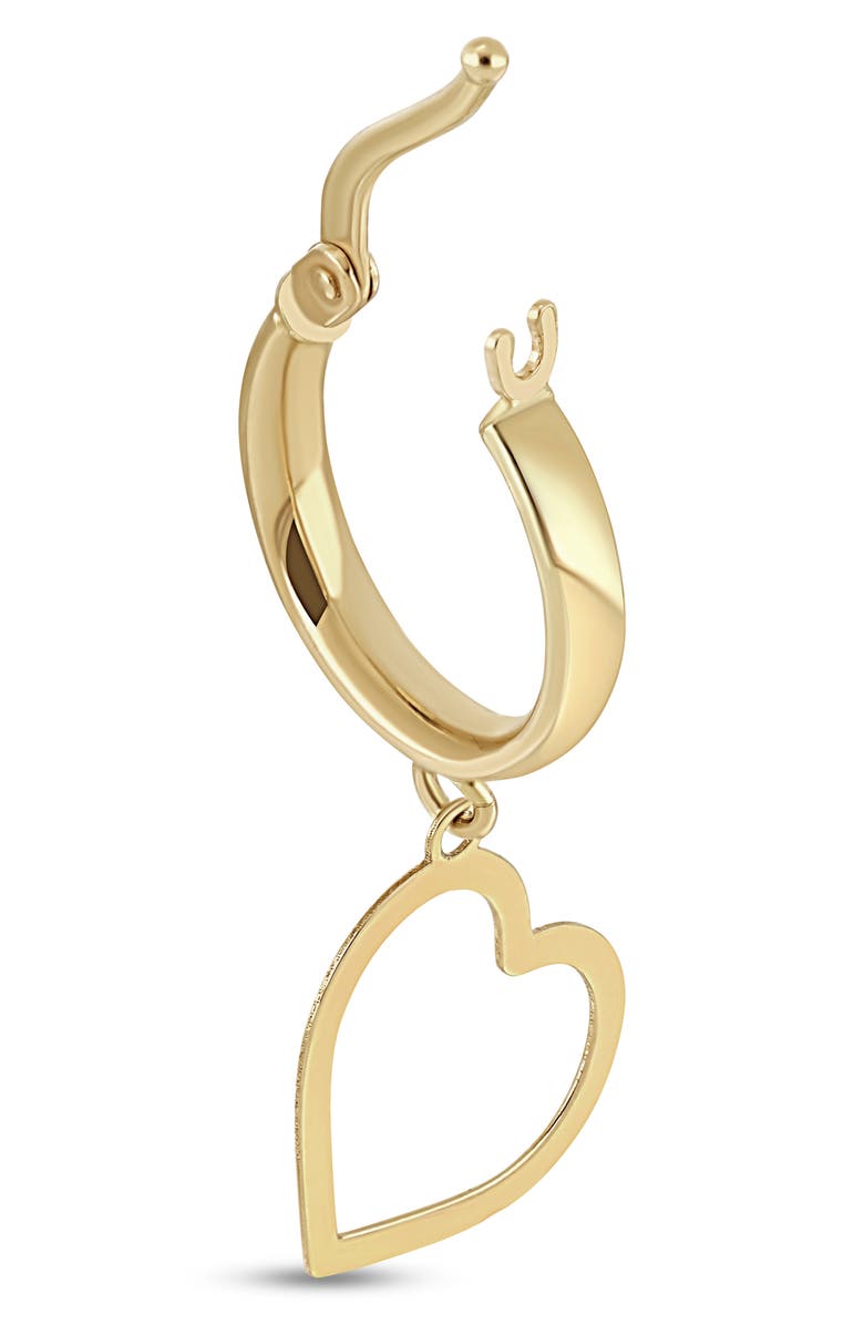 Bony Levy 14K Yellow Gold Heart Drop Huggie Hoop Earrings, Alternate, color, 14K Yellow Gold