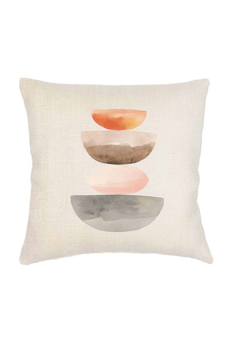 Dune Stone Linen Pillow with Down Insert, Main, color, Brown