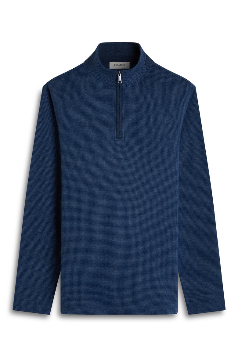 Houndstooth Patern Quarter Zip Top, Alternate, color, NAVY