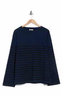 BUCK MASON Strip Cotton Crewneck Polo