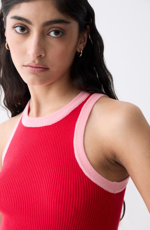 DELUC DELUC LISBOA CONTRAST TRIM RIB SWEATER TANK