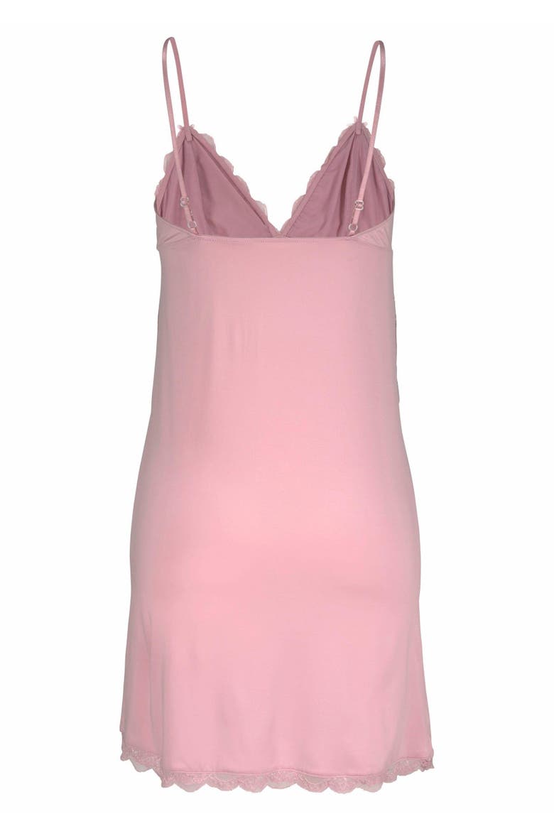 Lace V-Neck Nightgown, Alternate, color, Rose