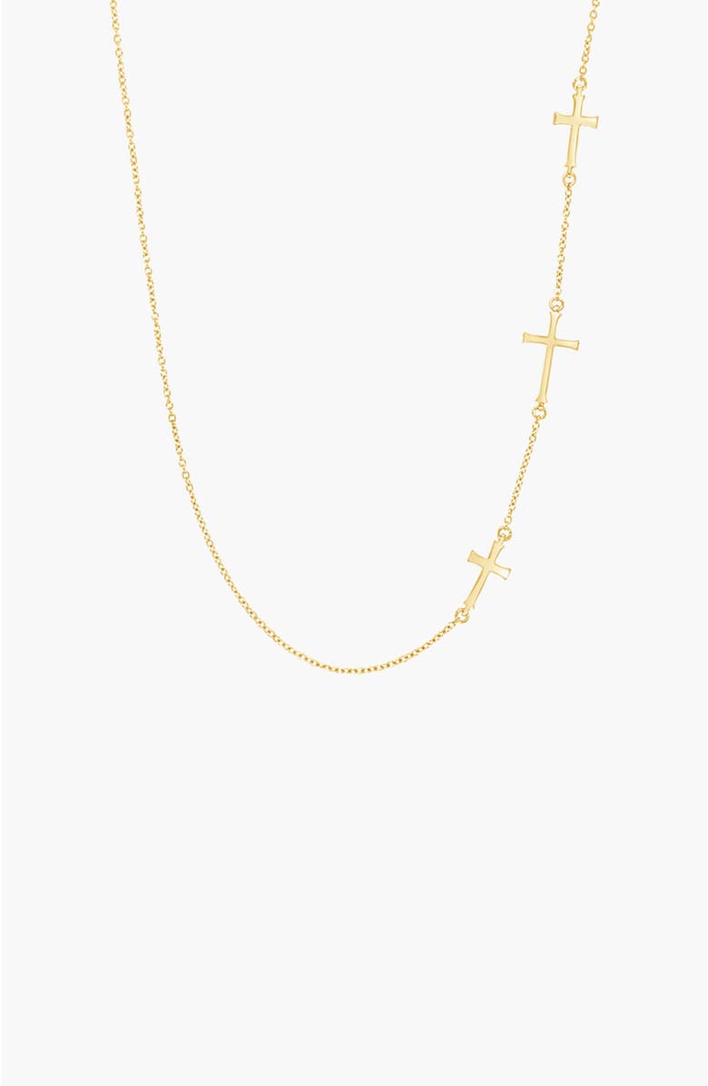 Rizen Jewelry Calvary Cross Necklace, Main, color, 18K Gold Plated