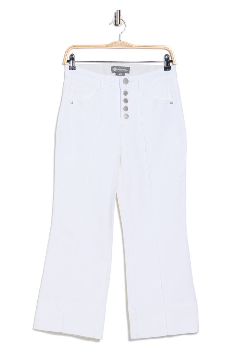 Democracy Button Fly Crop Wide Leg Pants, Main, color, Optic White