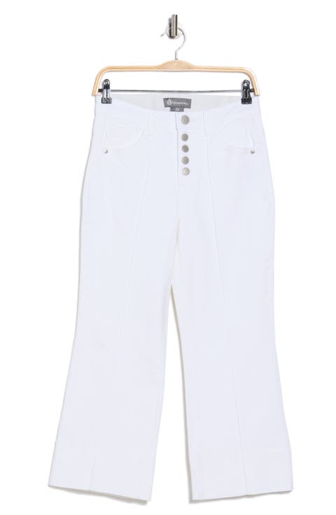 Button Fly Crop Wide Leg Pants (Petite)
