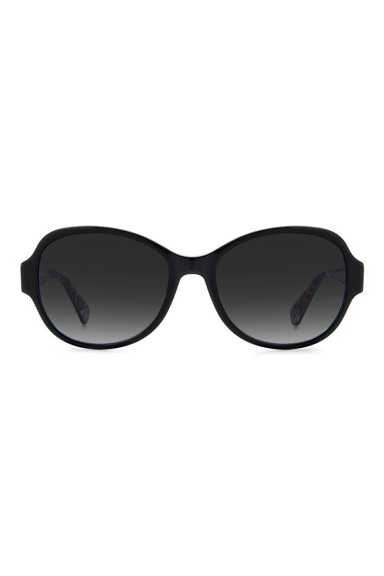 addilynn 57mm gradient round sunglasses, Main, color, GOLD/ GREY SHADED