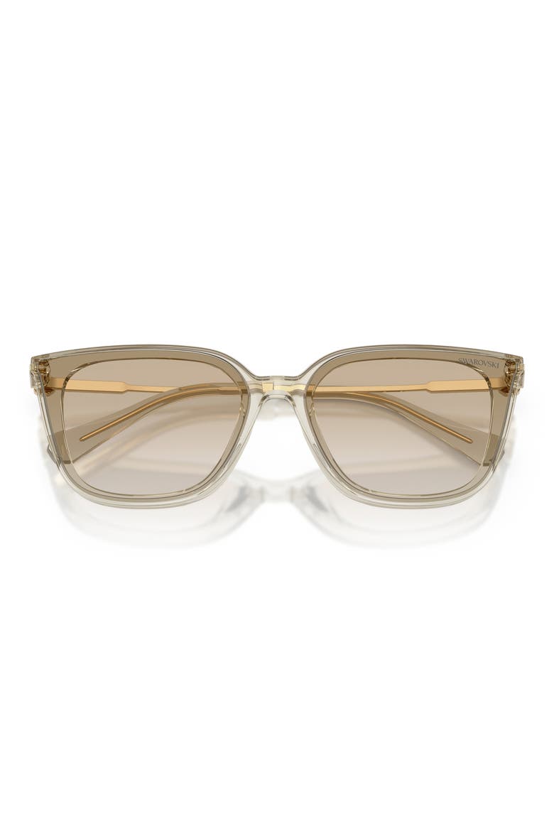 63mm Oversize Square Sunglasses, Alternate, color, TRANSPARENT BEIGE / GREY