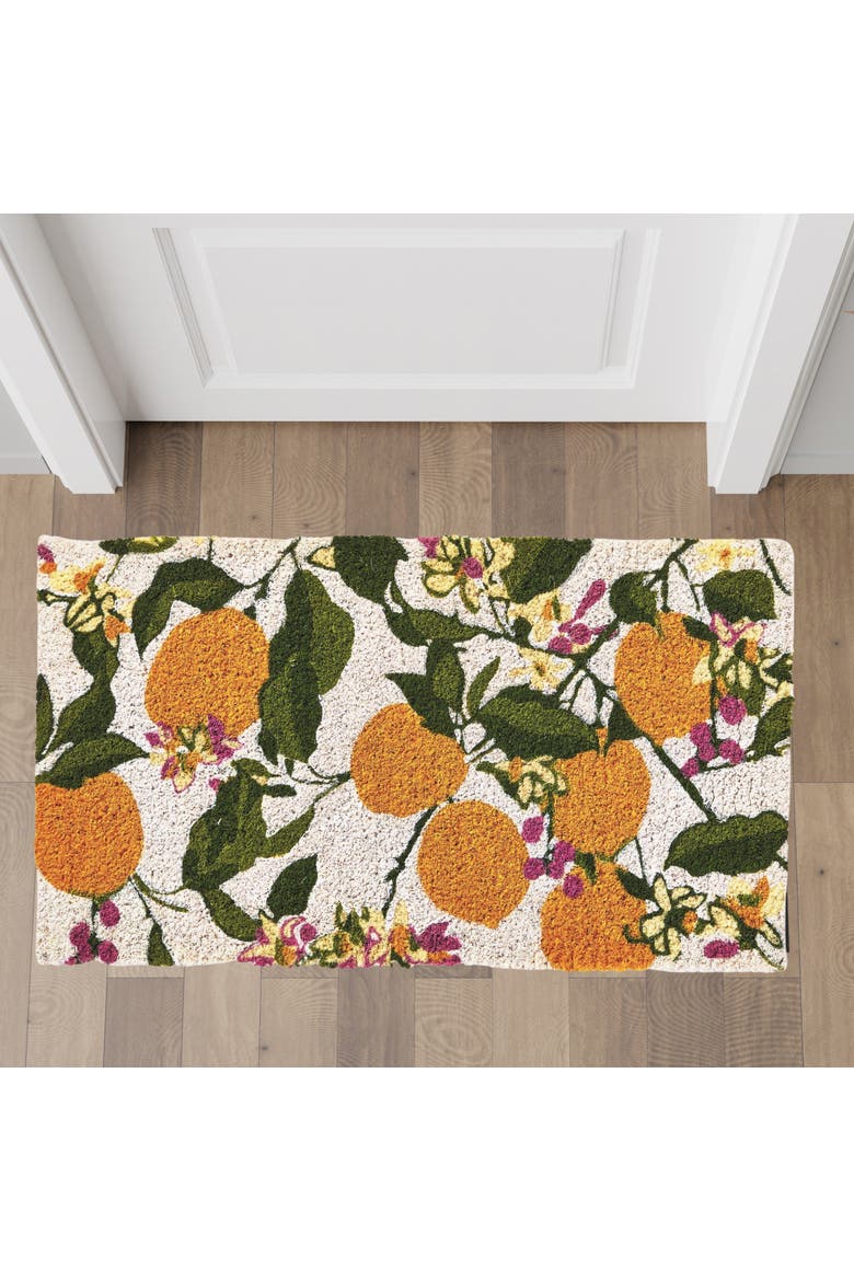 Lemoncello Coir Mat Rectangle Indoor Outdoor Welcome Mat, Alternate, color, Yellow