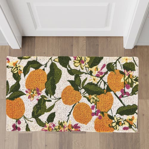 Tag Lemoncello Coir Mat Rectangle Indoor Outdoor Welcome Mat In Multi