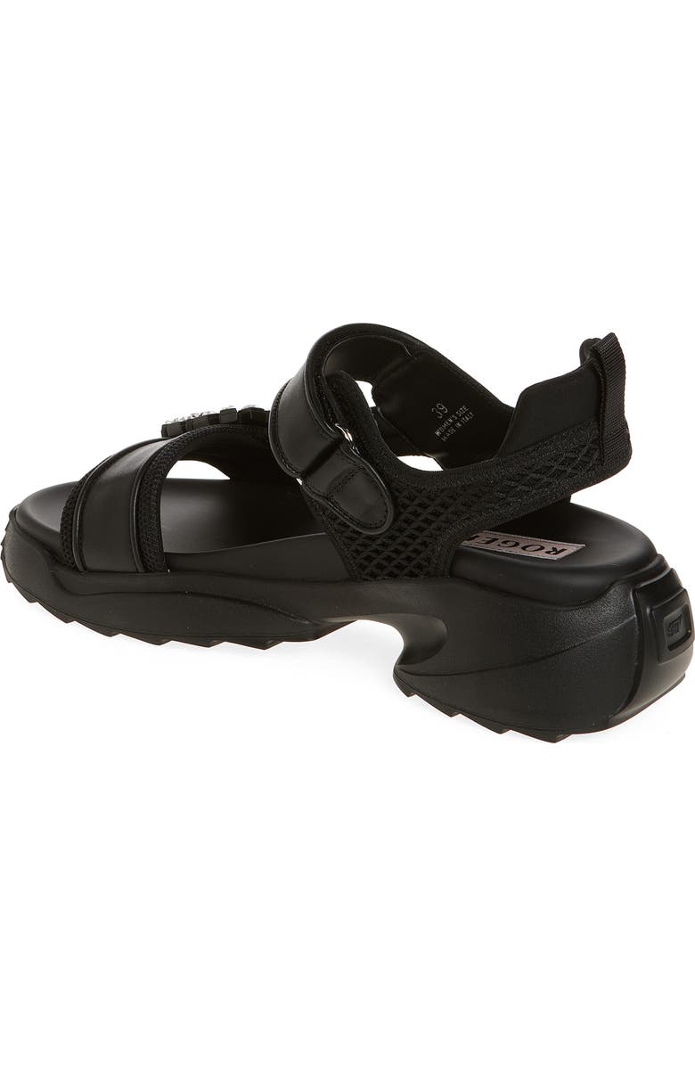 Roger Vivier Viv' on the Run Sandal, Alternate, color, Nero