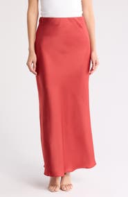 Renee C Satin A-Line Skirt