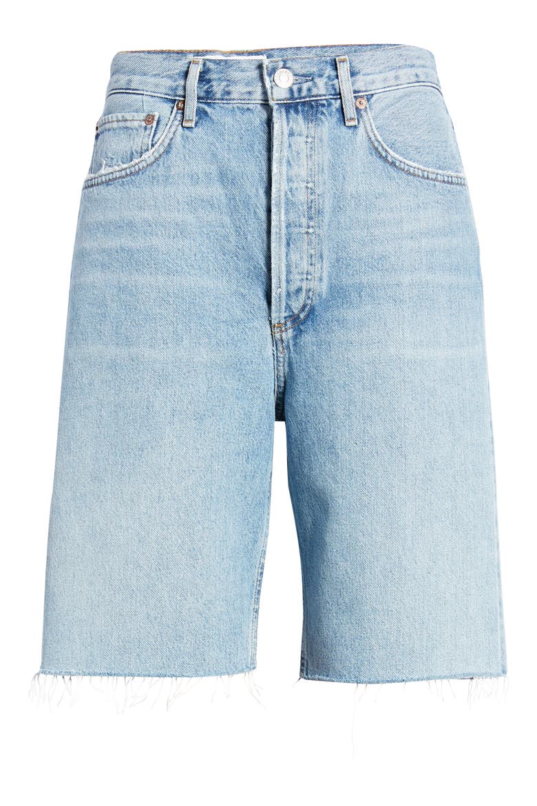 '90s Longline Denim Shorts, Alternate, color, RIPTIDE