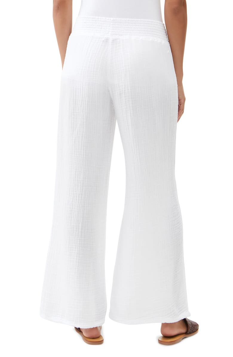 Michael Stars Smocked Wide Leg Pants, Alternate, color, White