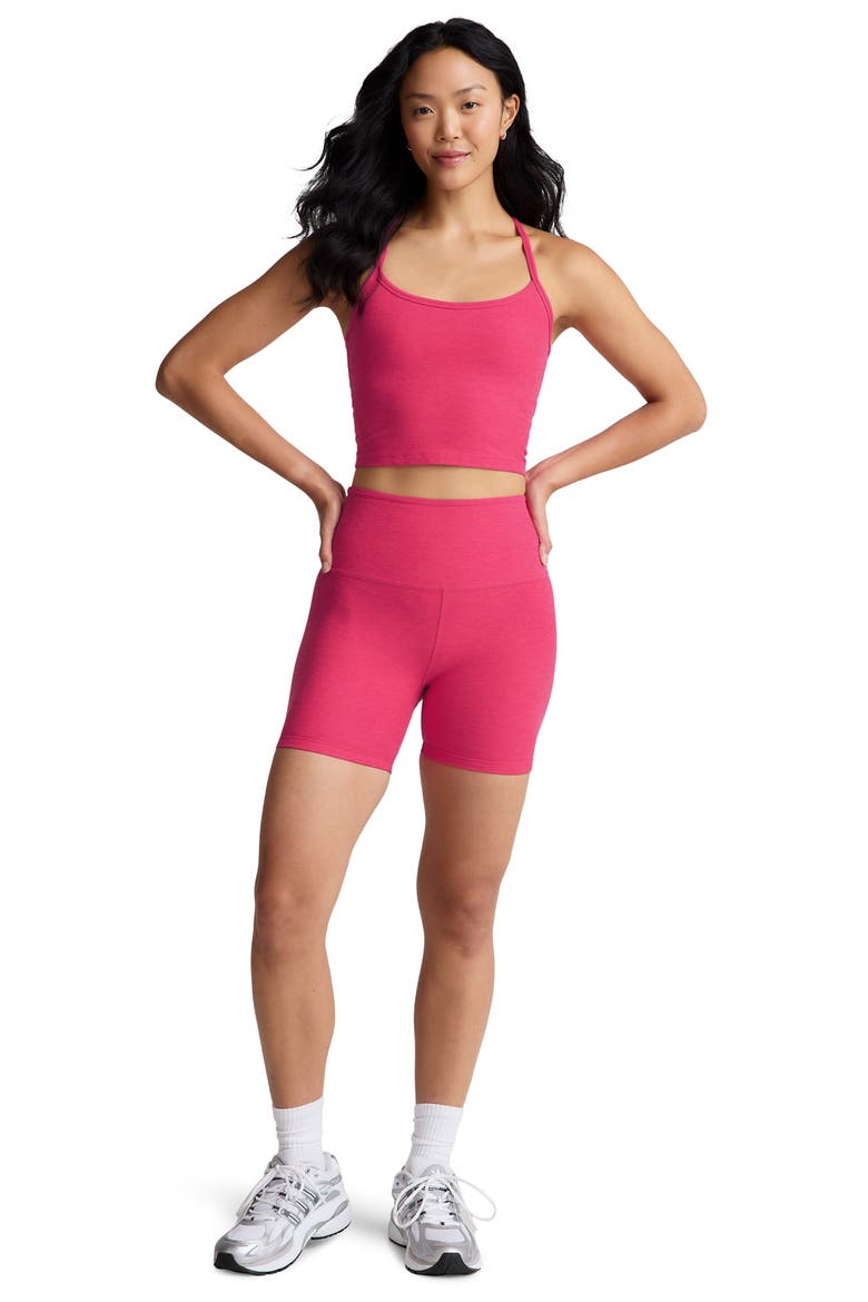 Space Dye Slim Racerback Crop Tank, Alternate, color, VIVID PINK HEATHER