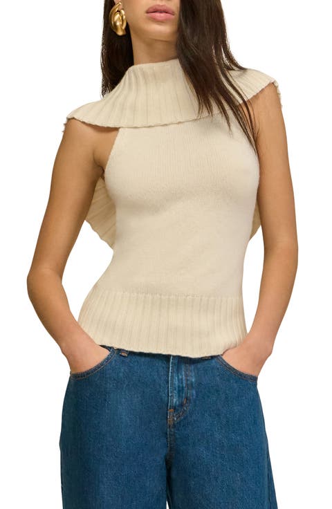 Chen Cowl Neck Wool Blend Top