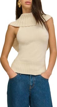Cult Gaia Chen Cowl Neck Wool Blend Top