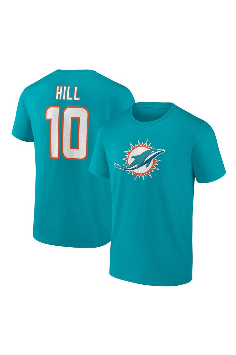 Men's Tyreek Hill Aqua Miami Dolphins Player Icon Name & Number T-Shirt, Alternate, color, Aqua