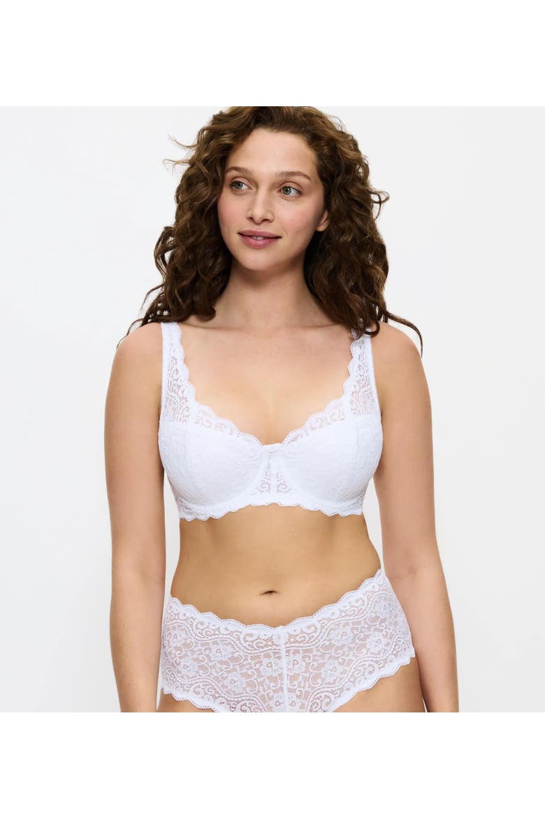 Amourette Stretch Lace Underwire Bra, Alternate, color, Black