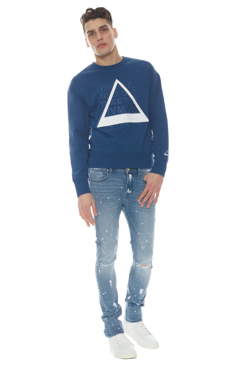 HVMAN Triangle Embroidered Cotton Logo Graphic Sweatshirt, Alternate, color, 