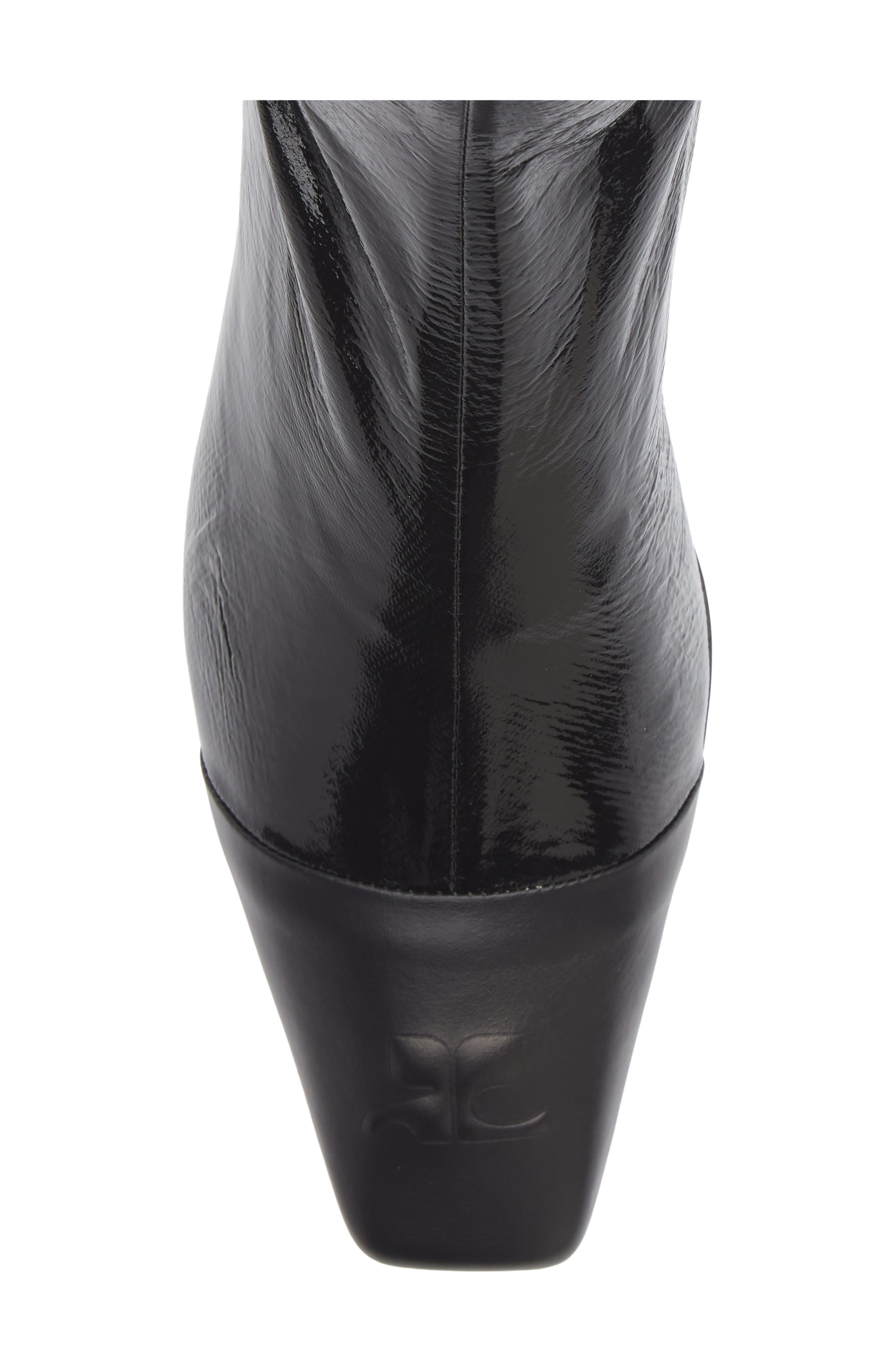 Vinyl Toe Cap Ankle Boot, Alternate, color, BLACK/ BLACK