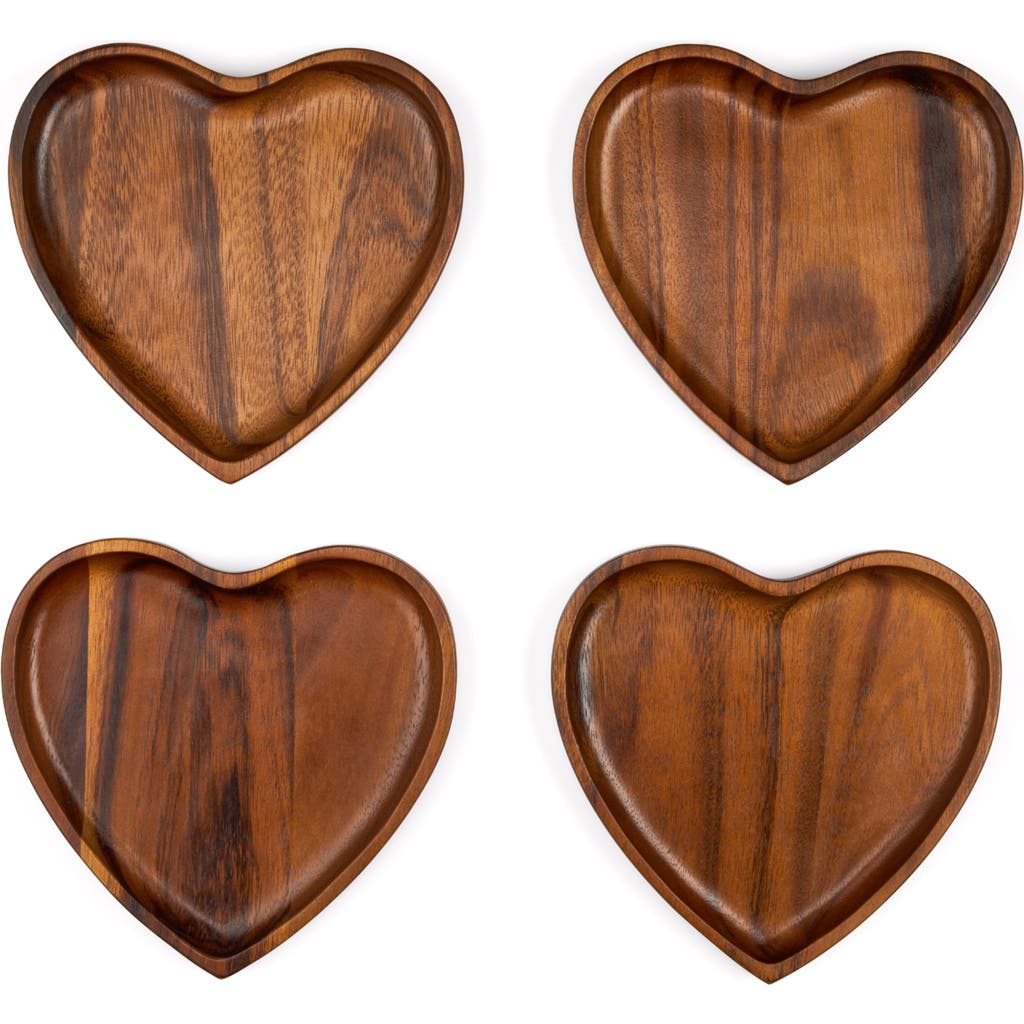 Nambe Eat Your Heart Out Appetizer Plates 4-pc. Set In Brown