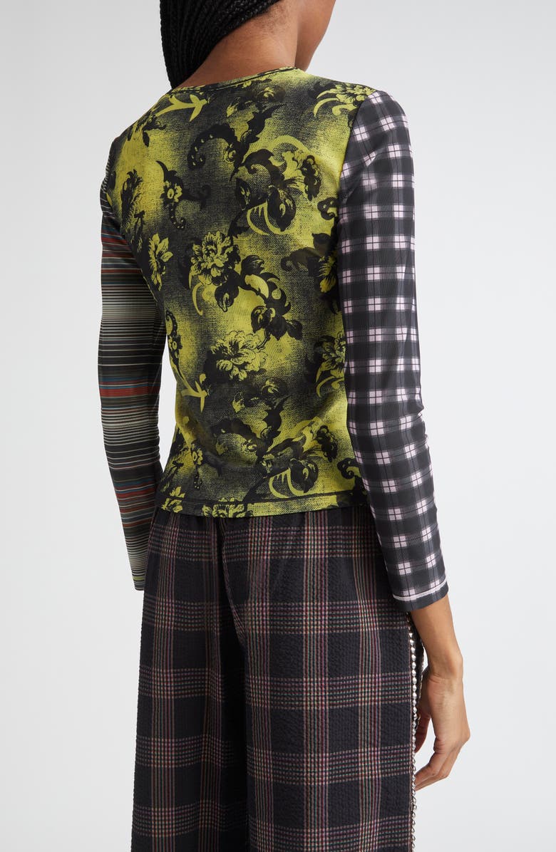 Chopova Lowena Starlight Mixed Print Mesh Top, Alternate, color,