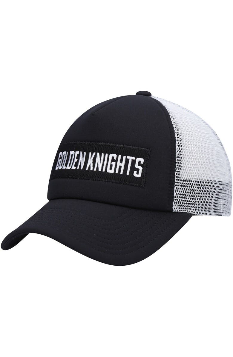 adidas Men's adidas Black/White Vegas Golden Knights Team Plate Trucker Snapback Hat, Main, color, Black