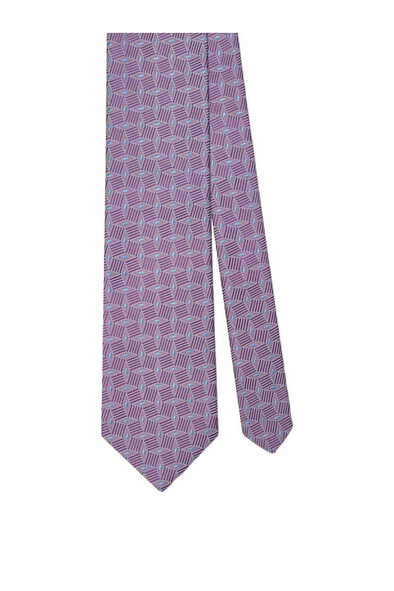 Robert Diamond Cube Necktie, Main, color, Lavender