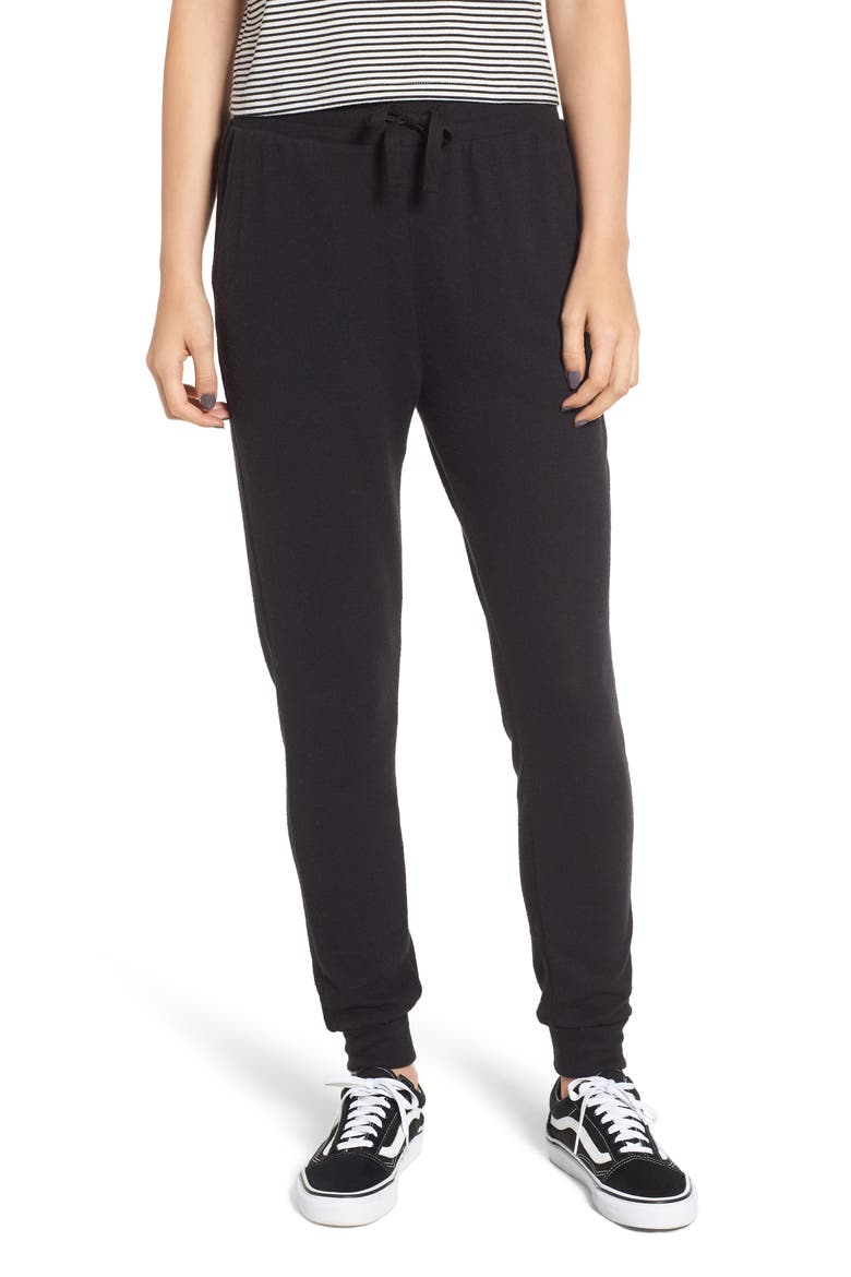 High Rise Drawstring Jogger Pants, Main, color, BLACK ROCK