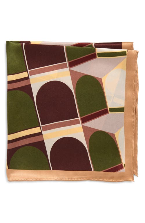 Lost Pattern Modular Silk Pocket Square In Multi