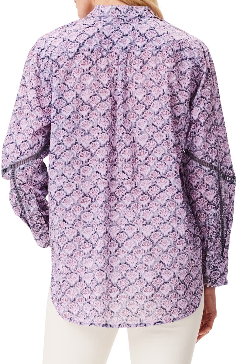 NIC+ZOE Falling Fans Cotton Button-Up Shirt, Alternate, color,