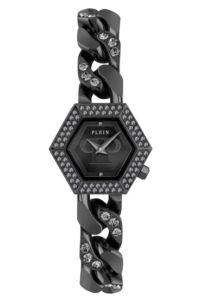 The Hexagon Bracelet Watch, 28mm, Main, color, BLACK