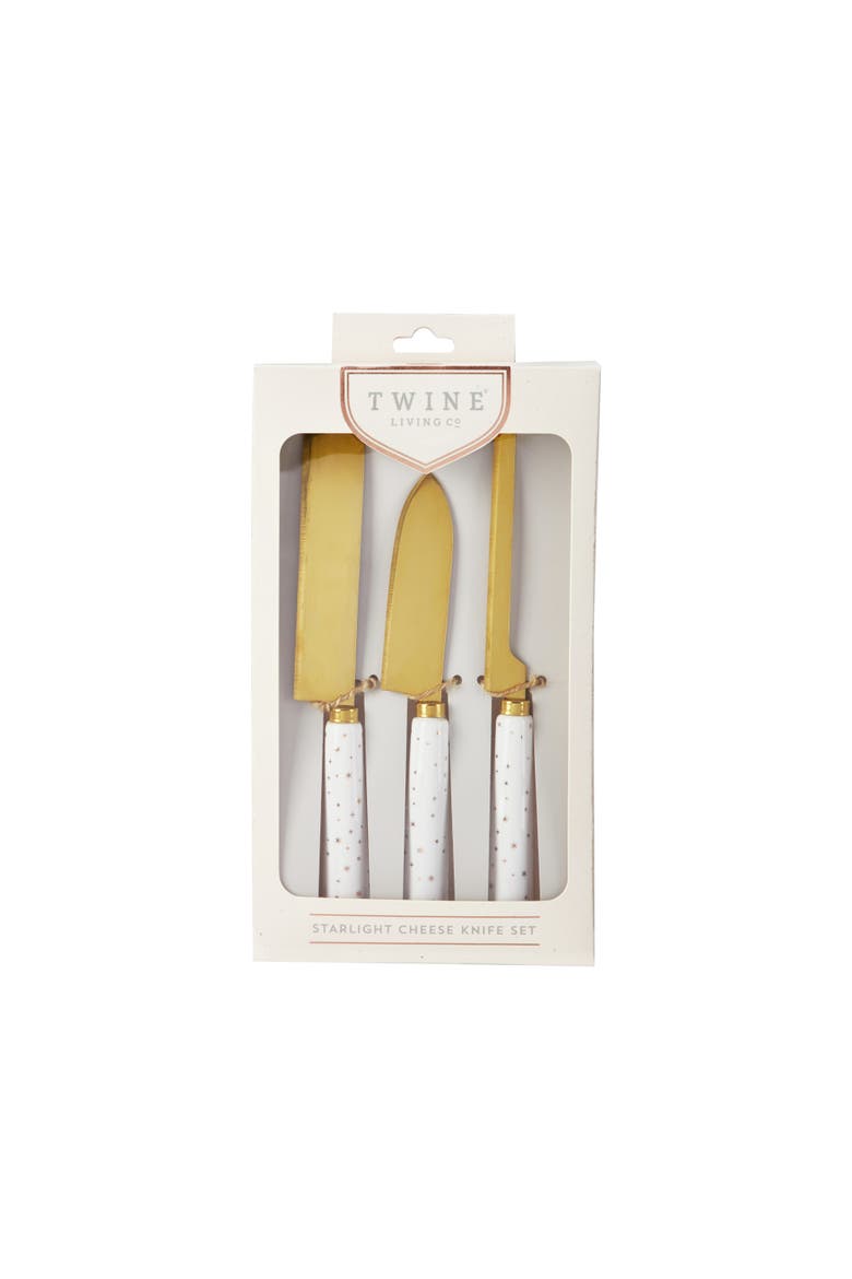 Starlight Cheese Knife Set of 3, Alternate, color, White