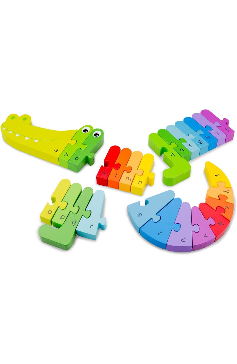NEW CLASSIC TOYS Alphabet Puzzle Crocodile, Main, color, Multi