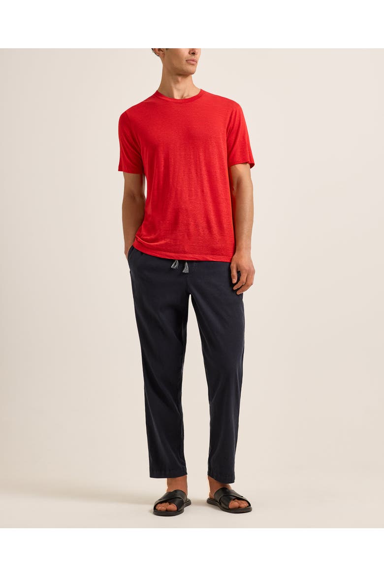 Ob Standard T Linen Tailored-Fit T-Shirt, Main, color, VERMILLION