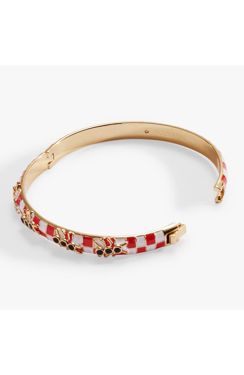 Alex and Ani Picnic Blanket Hinge Bangle with Ants, Alternate, color, Red