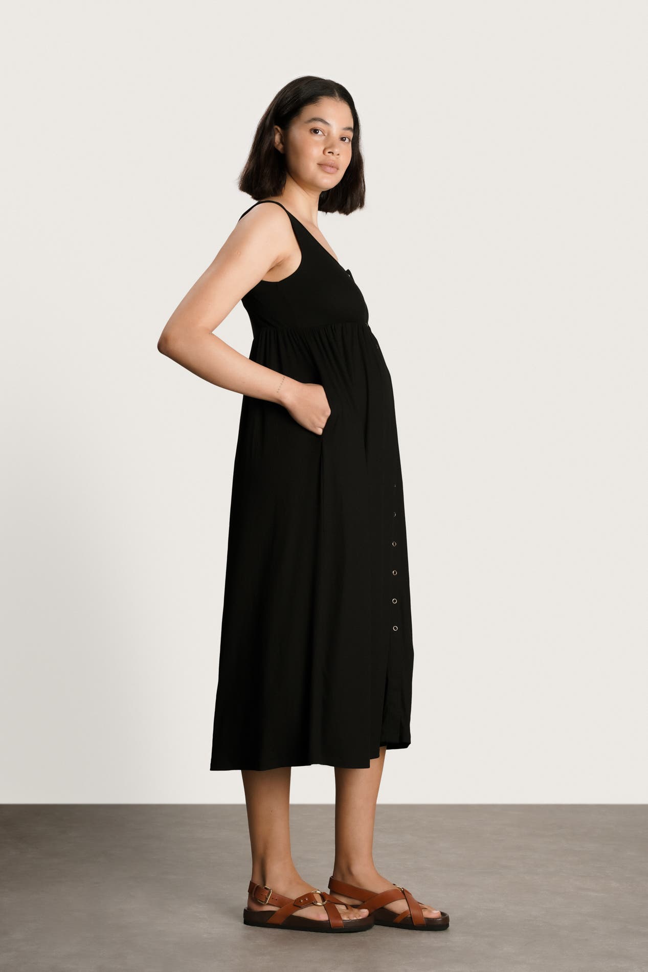Ribbed Modal Henley Dress - image 2
