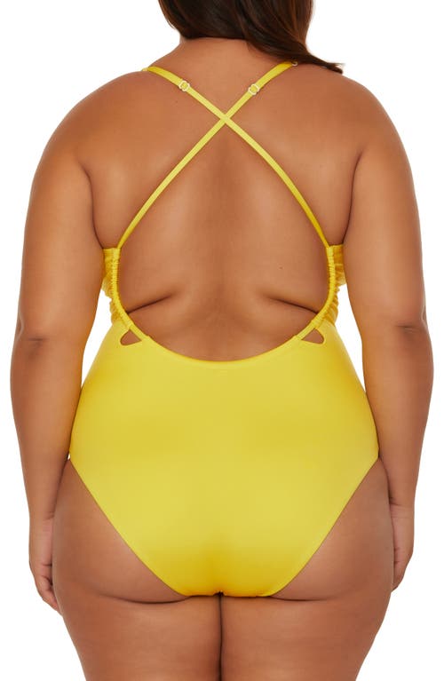 Trina Turk Monaco Plunge One-piece Swimsuit In Desert Sun