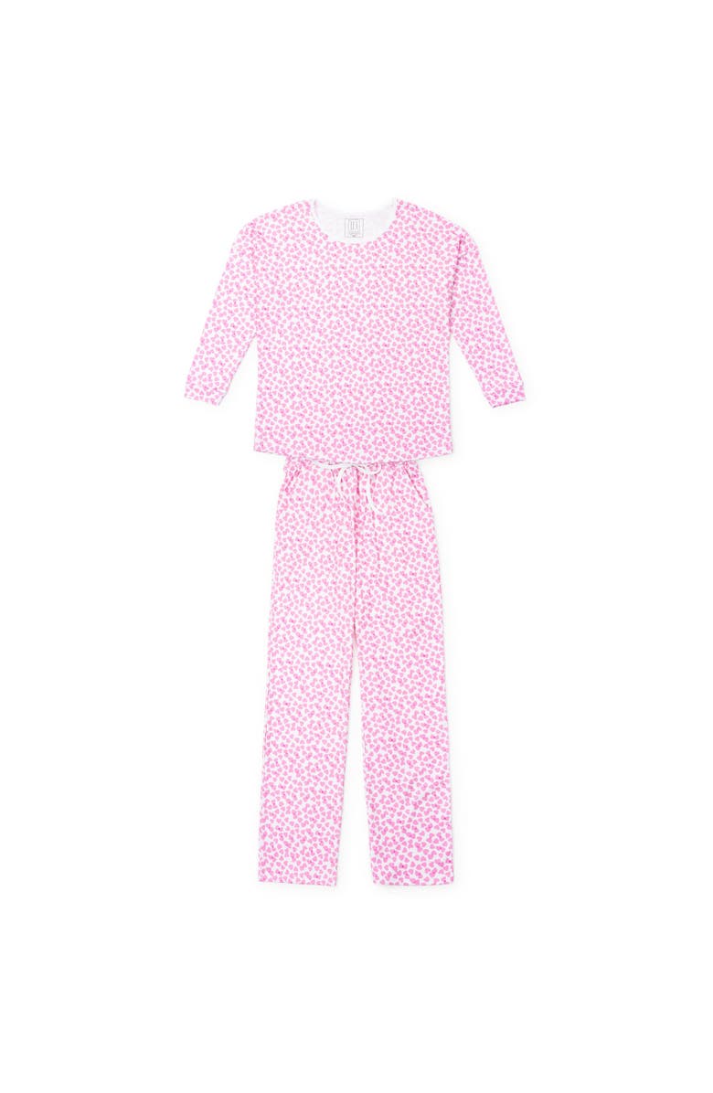 Lila and Hayes Audrey Women's Pajama Longsleeve Top Pants Set, Main, color, Confetti Hearts Pink