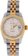 Pre-Owned Rolex Oyster Perpetual Datejust Automatic Watch Stainless Steel and Yellow Gold with Diamond Markers 26