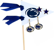 Color Shout University Of Pennsylvania Penn State  Pennant Pair Earring Set