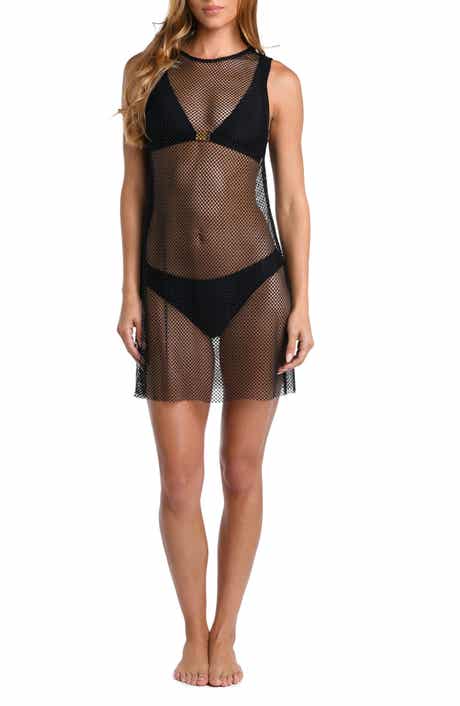 L'AGENCE Angela Sheer Mesh Cover-Up Dress