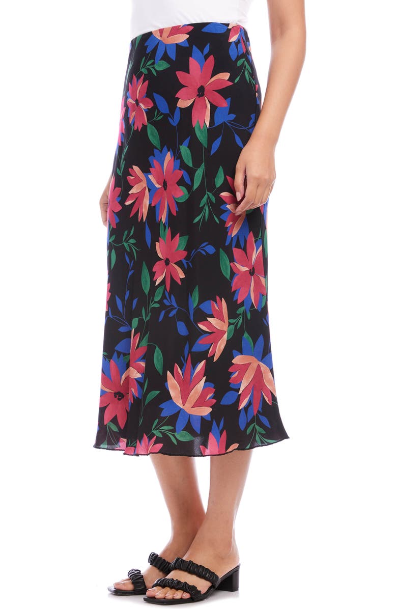 Karen Kane Floral Bias Cut Midi Skirt, Alternate, color, 