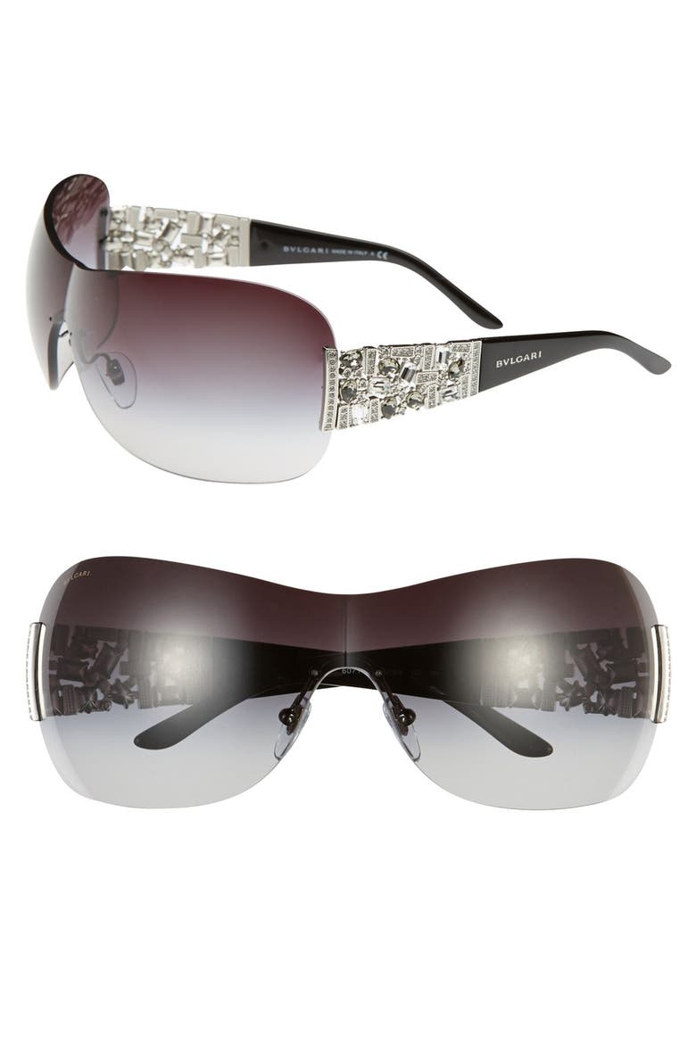 60mm Shield Sunglasses, Main, color, BLACK
