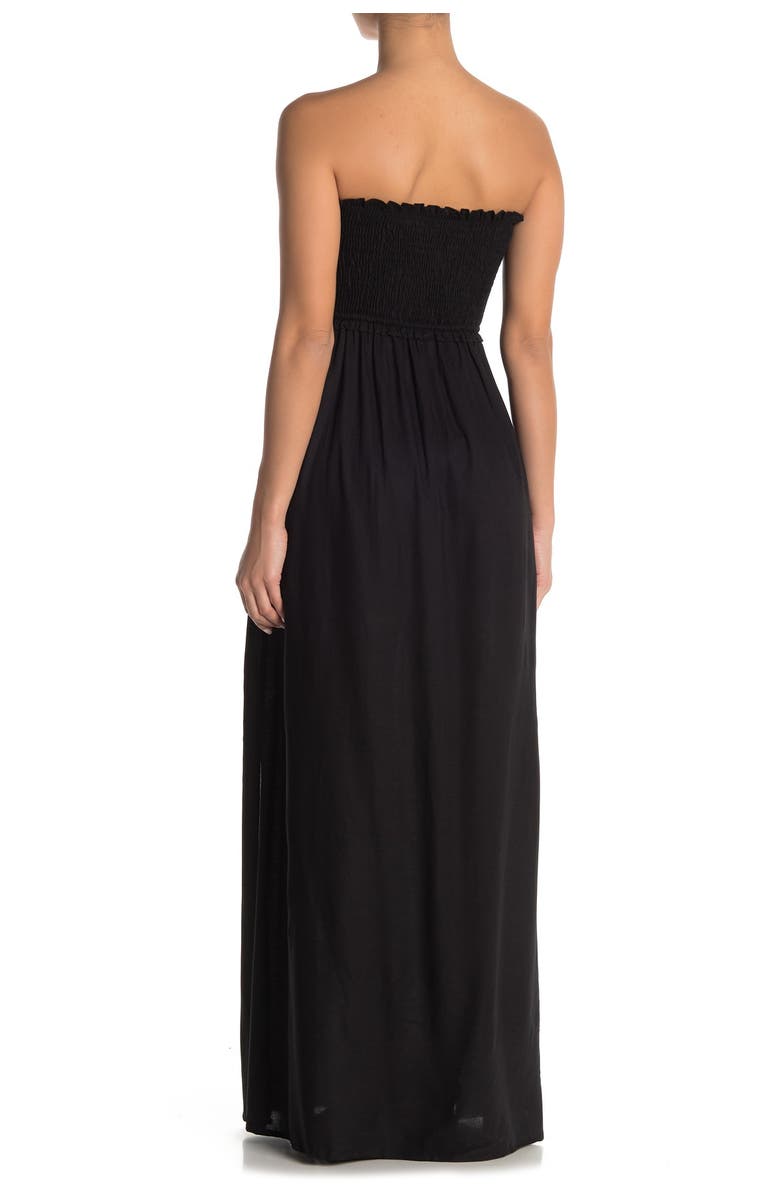 BOHO ME Strapless Smocked Maxi Dress Cover Up, Alternate, color, 