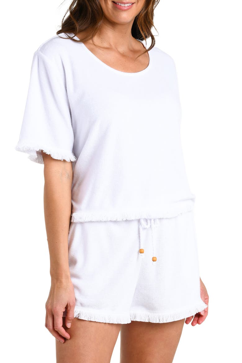 Wild Nomad Fringe Trim Cover-Up Shirt, Alternate, color, WHITE
