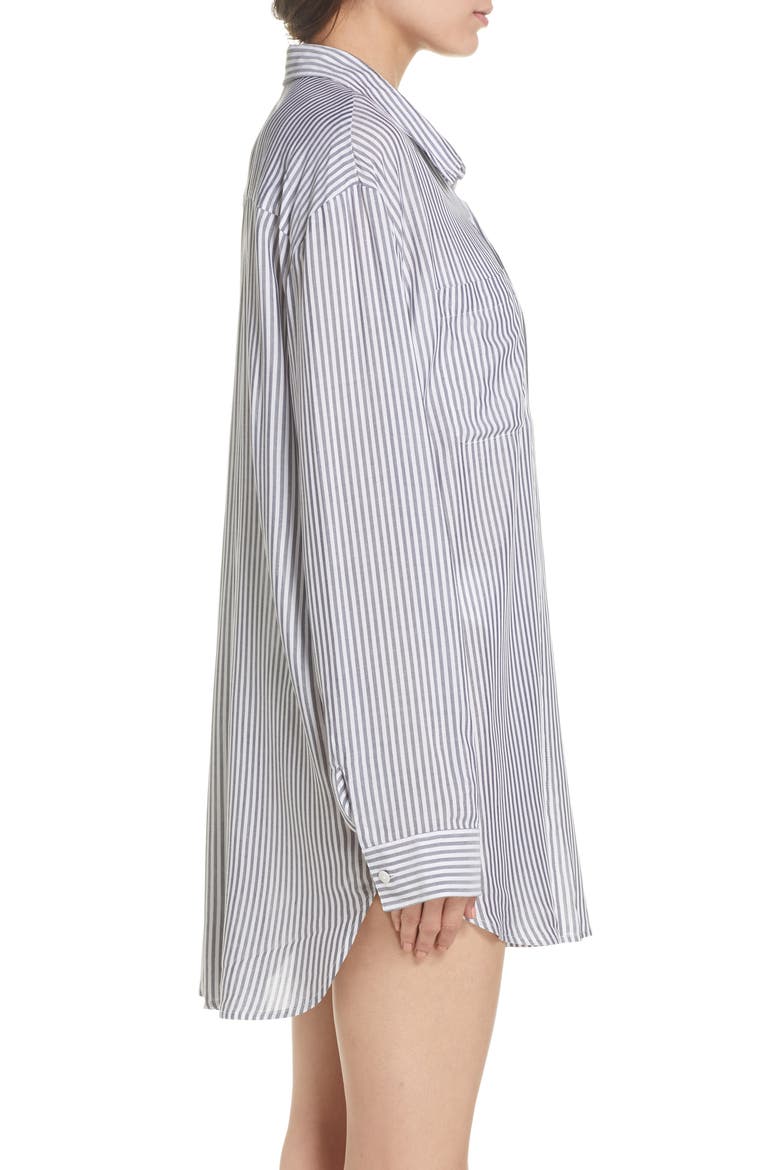 Boyfriend Cover-Up Shirt (Nordstrom Exclusive), Alternate, color, NAVY NITE/ WHITE STRIPE